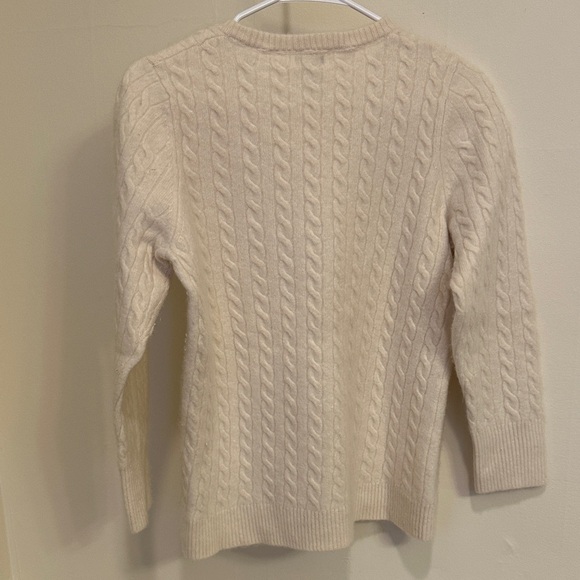L.L. Bean Women's Ivory Cable Knit Sweater - Picture 5 of 6